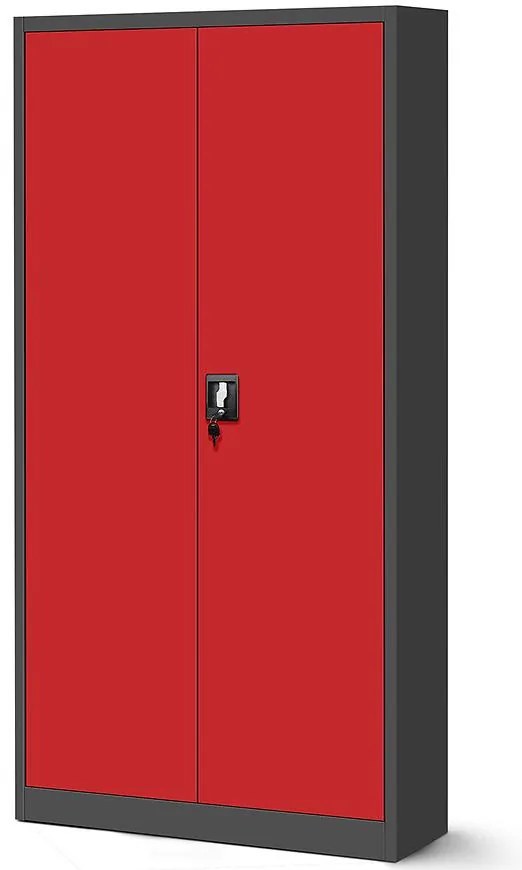 Skriňa Darek kovová antracit/červená