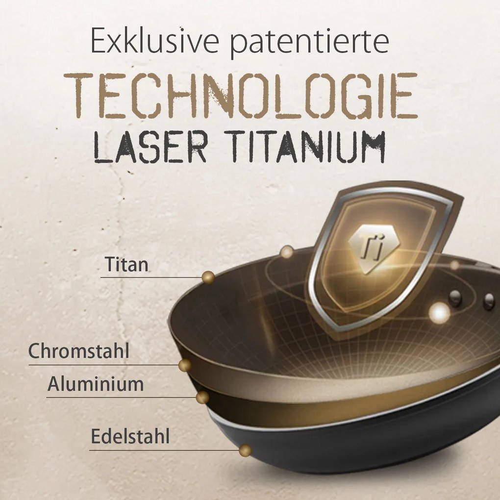 Panvica s titánovým povrchom Ø 28 cm, H: 7 cm - Saturn Terra Lunasol - 601306