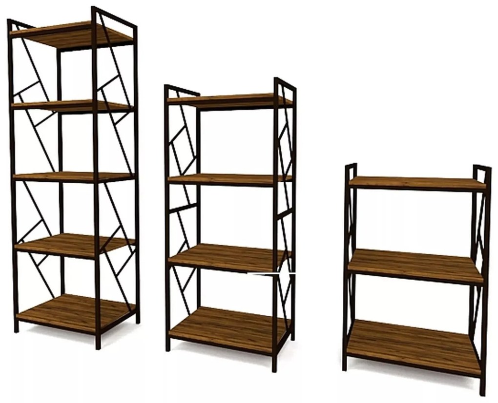 Regál Tablo 05 180 cm dub prírodný/čierny