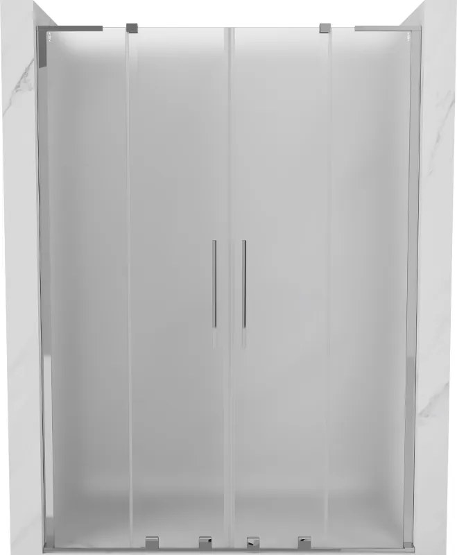 Mexen Velar L Duo, posuvné sprchové dvere do otvoru 140 cm, 8mm sklo námraza, chrómová, 871-140-003-32-01