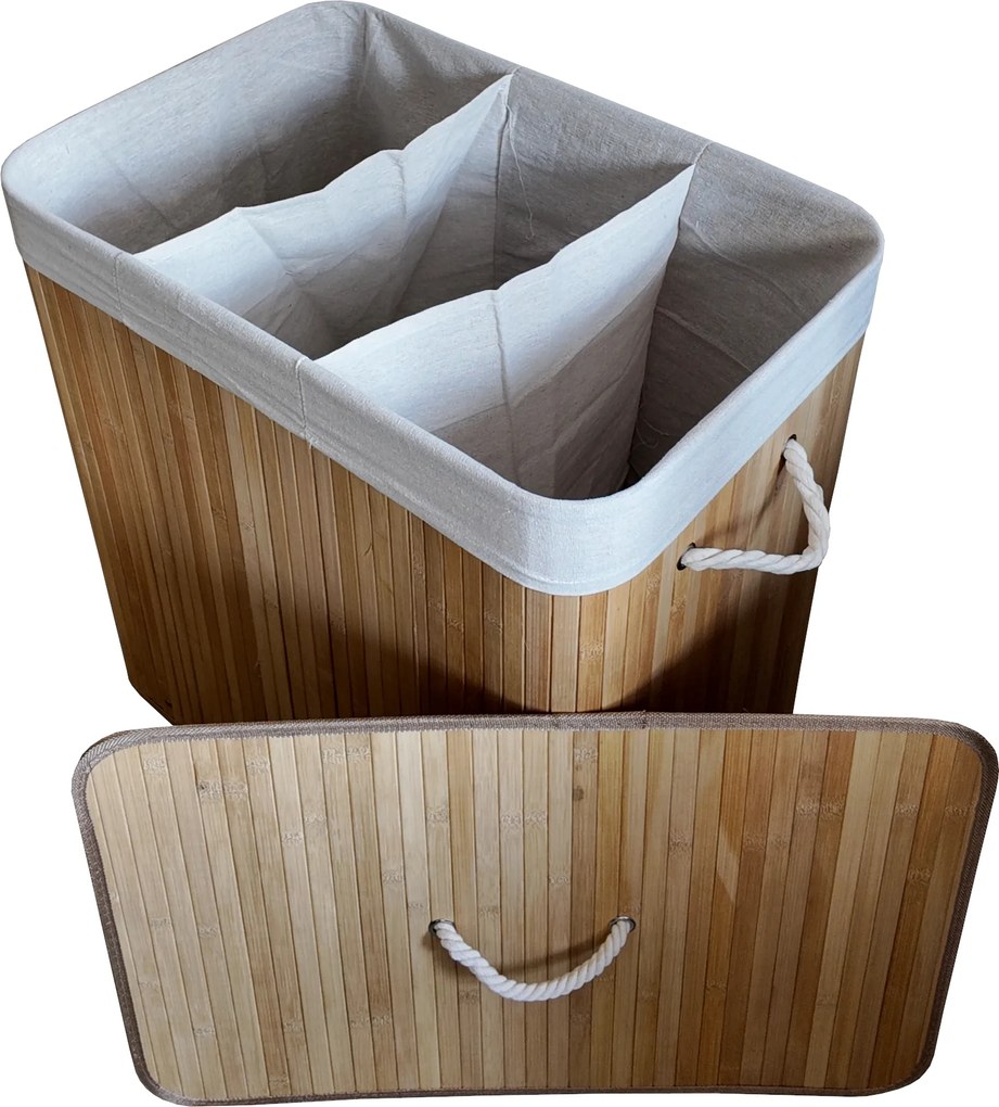 TRENDIE Bambusový kôš na prádlo 150l svetlohnedý + DARČEK