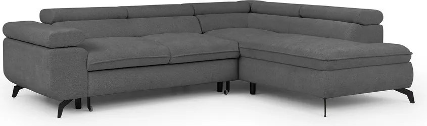 Sivá ženilková rohová pohovka (pravý roh/do L) Marbeya – Ropez