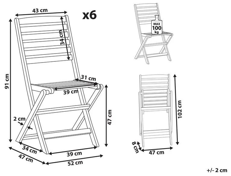 Set 6 ks. záhradných stoličiek TALAVO (svetlé drevo). Vlastná spoľahlivá doprava až k Vám domov. 1026924
