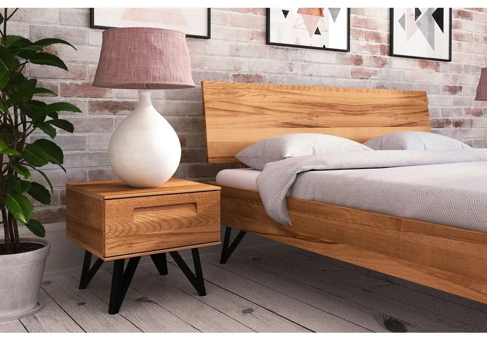 Dvojlôžková posteľ z dubového dreva 200x200 cm Golo 2 - The Beds