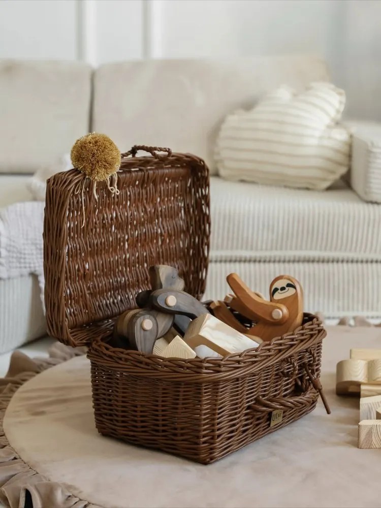 Prútený kufrík - hnedá