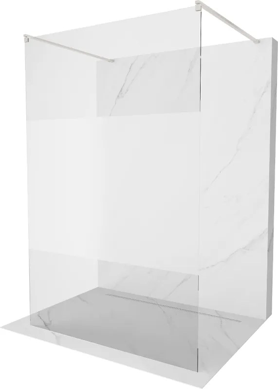 Mexen Kioto, sprchová zástena Walk-In 110 x 200 cm, 8mm číre sklo-námraza, brúsená oceľ profil,  800-110-002-97-35
