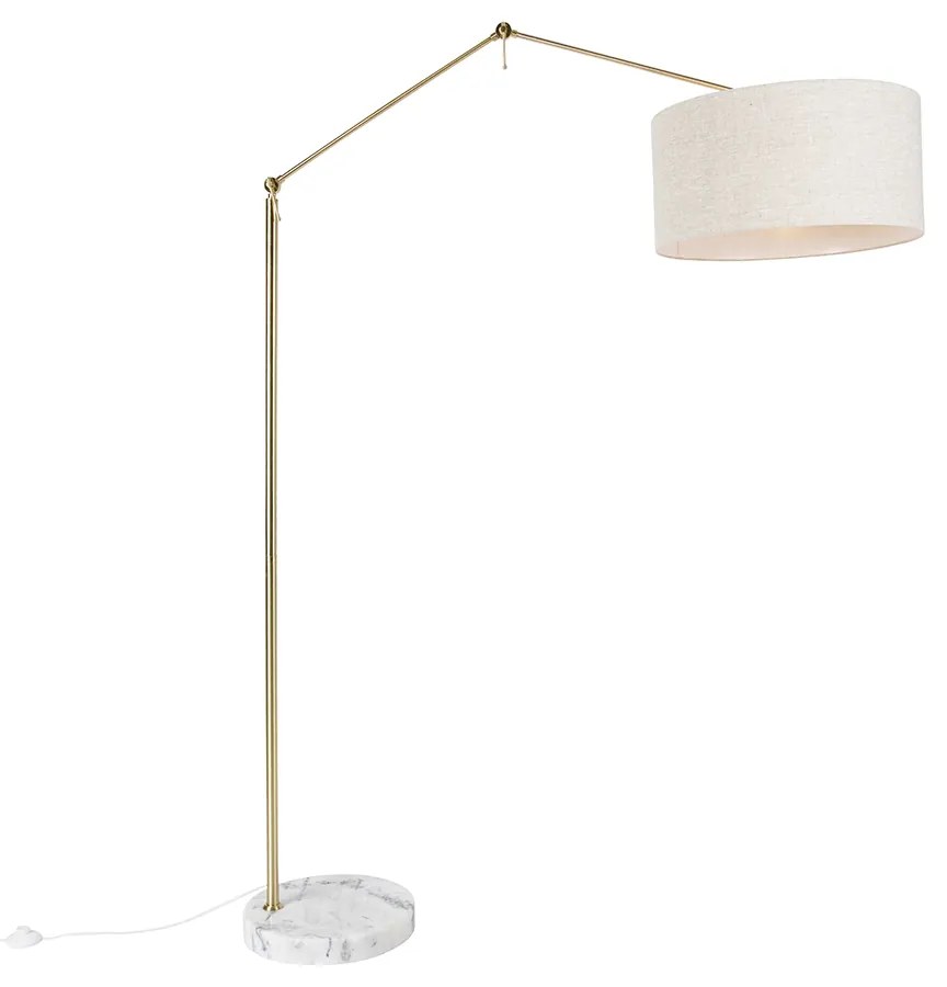 Stojaca lampa zlatá so svetlosivým tienidlom 50 cm nastaviteľná - Editor