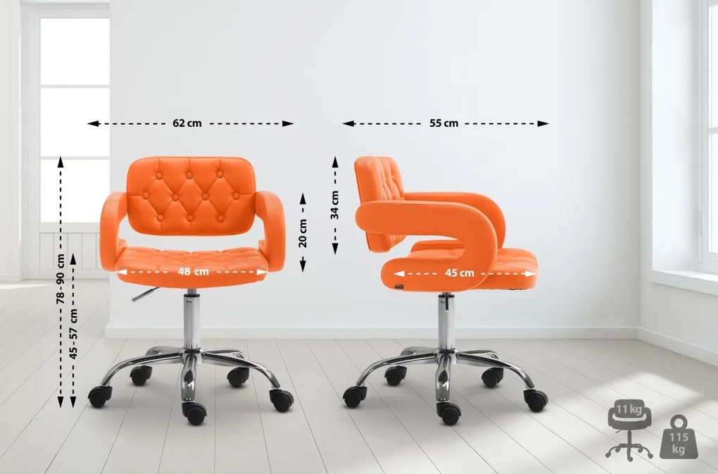 Design-Shop Pracovná stolička Dublin - koženka - Oranžová