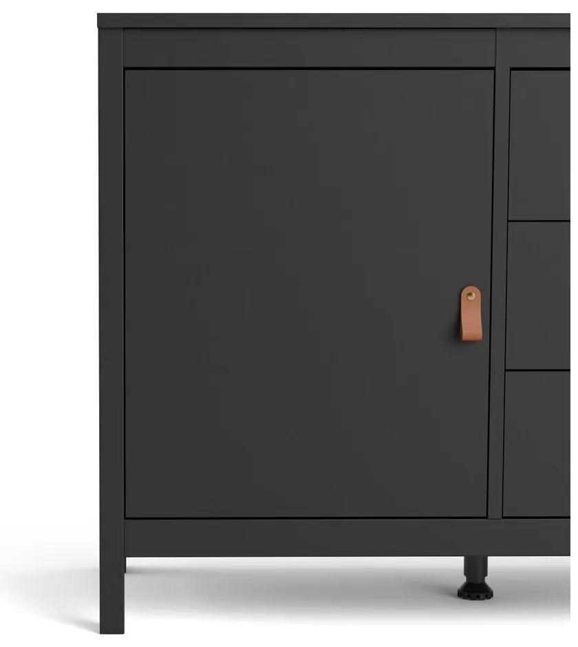 Čierna nízka komoda 152x80 cm Madrid – Tvilum