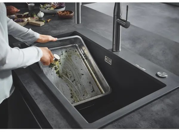 GROHE 31652AP0 - Kompozitný drez K700 780 × 510 mm granit/čierna
