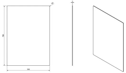 Sapho - Zrkadlo PLAIN 50x70 cm