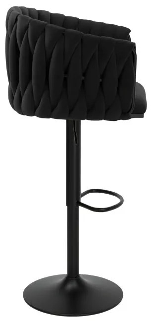 Barová stolička COFTON zamatová, čierna