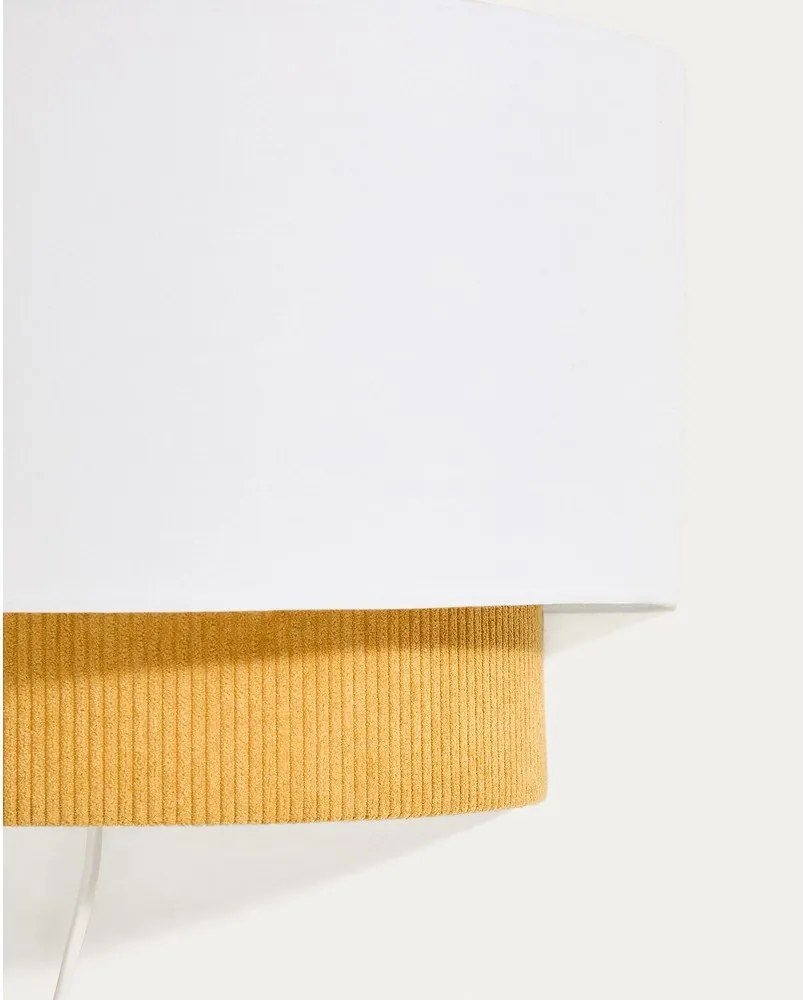 Detské nástenné svietidlo v horčicovej farbe/bielej s textilným tienidlom Bianella – Kave Home