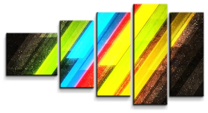 Sablio Obraz - 5-dílný Pruhovaná abstrakcia - 100x60 cm