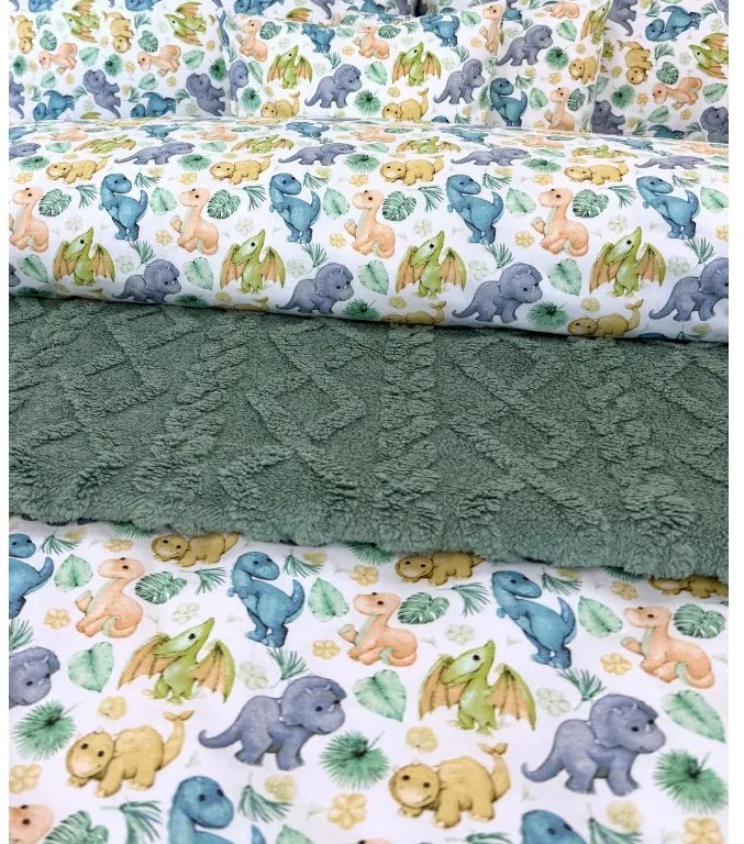 INTERMEDIC SK Detská obliečka Dino 140x200/70x90 cm – 100 % bavlna, zapínanie na zips