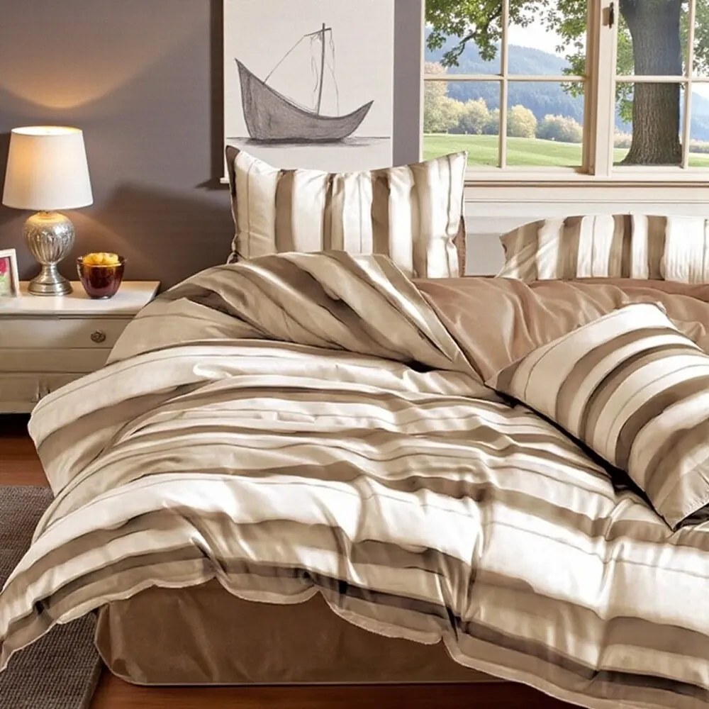 Posteľné obliečky Homa KORSA BEIGE 7-dielna sada 140x200 cm