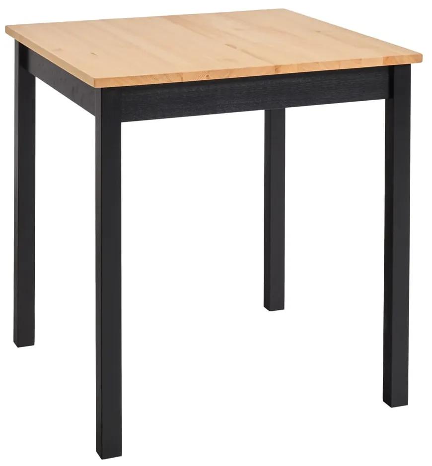 Jedálenský stôl z borovicového dreva s čiernou konštrukciou Bonami Essentials Sydney, 70 x 70 cm