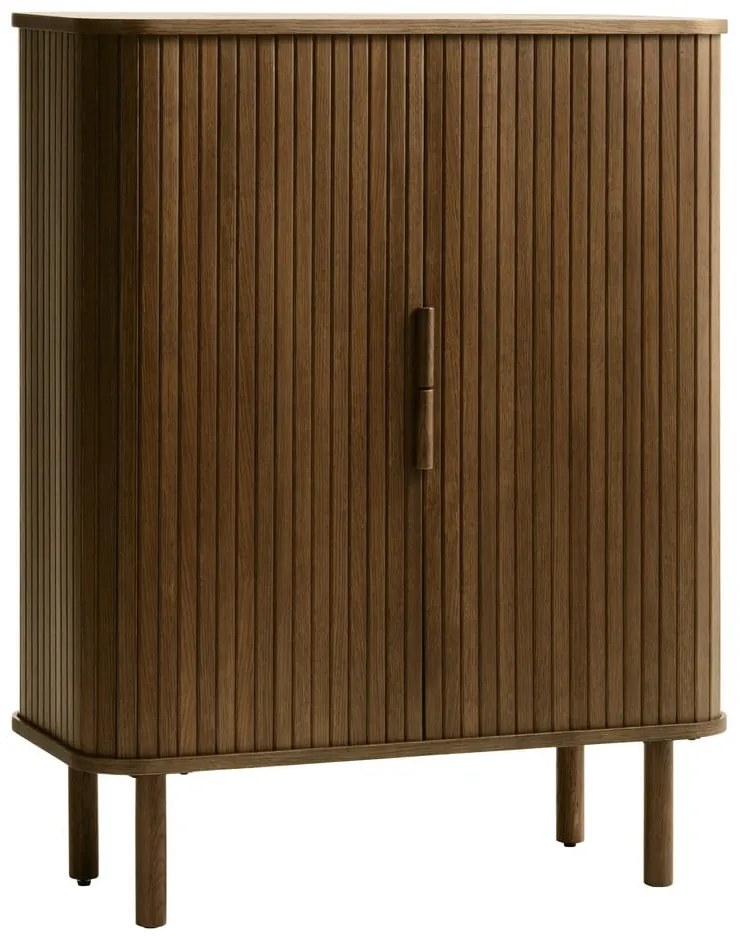 Hnedá skrinka v dekore duba s posuvnými dverami 113x90 cm Cavo – Unique Furniture