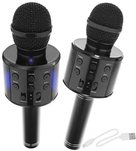 ISO Karaoke bluetooth mikrofón, čierny, 8995