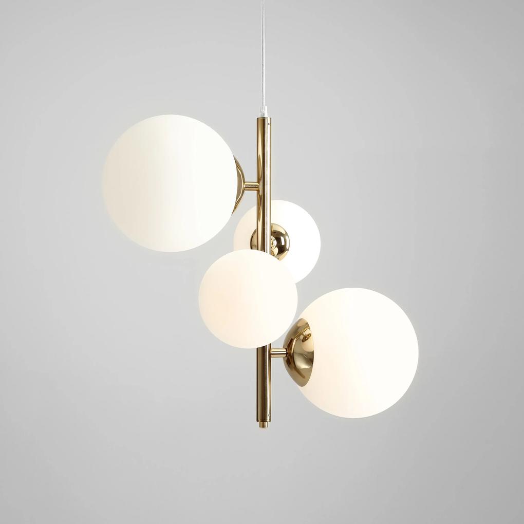 BLOOM | Elegantná závesná lampa so štyrmi tienidlami Farba: Zlatá