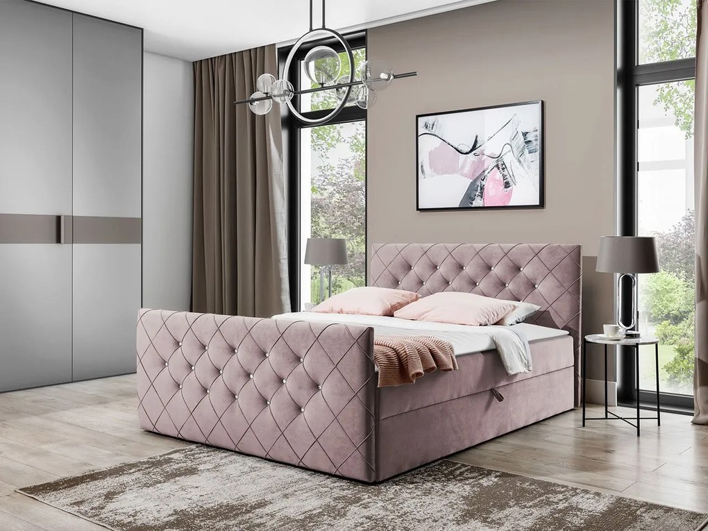 Kontinentálna posteľ Dotan, Rozmer postele: 140x200, Dostupné poťahy: Amor Velvet 4304