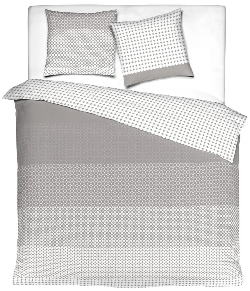 Mistral Home obliečka 100% bavlna Domas sivobéžová - 140x200 / 70x90 cm