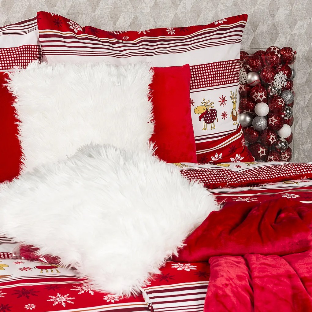 4Home Vianočné bavlnené obliečky Sobíky, 160 x 200 cm, 70 x 80 cm