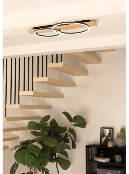 Eglo 901716 - LED Stropné svietidlo BOYAL 2xLED/12W/230V 3000K béžová/čierna