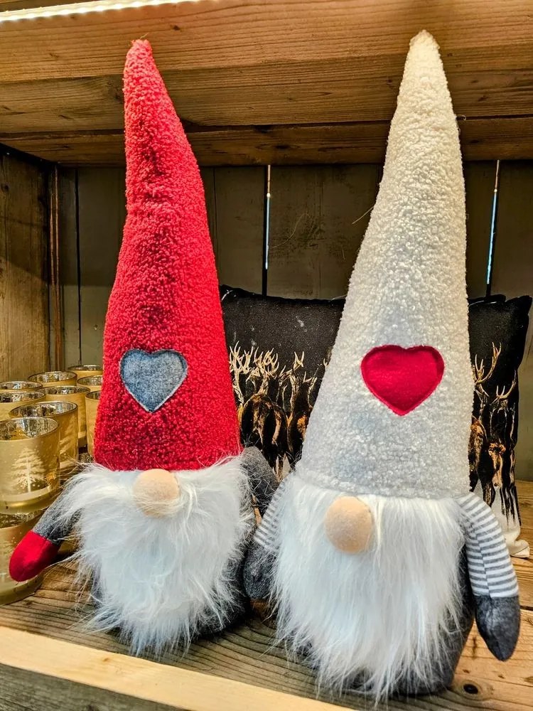 Dverná zarážka skřítek Gnome v béžovej čiapke - 25*21*26 cm