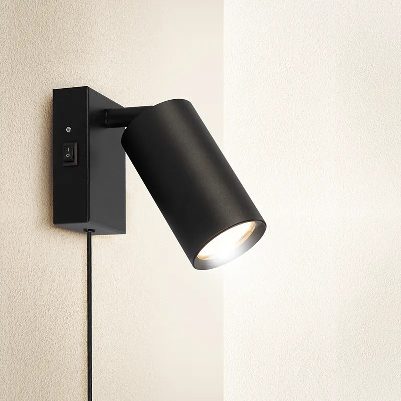 SOLIGHT Nástenná lampička CELE 1x GU10, čierna