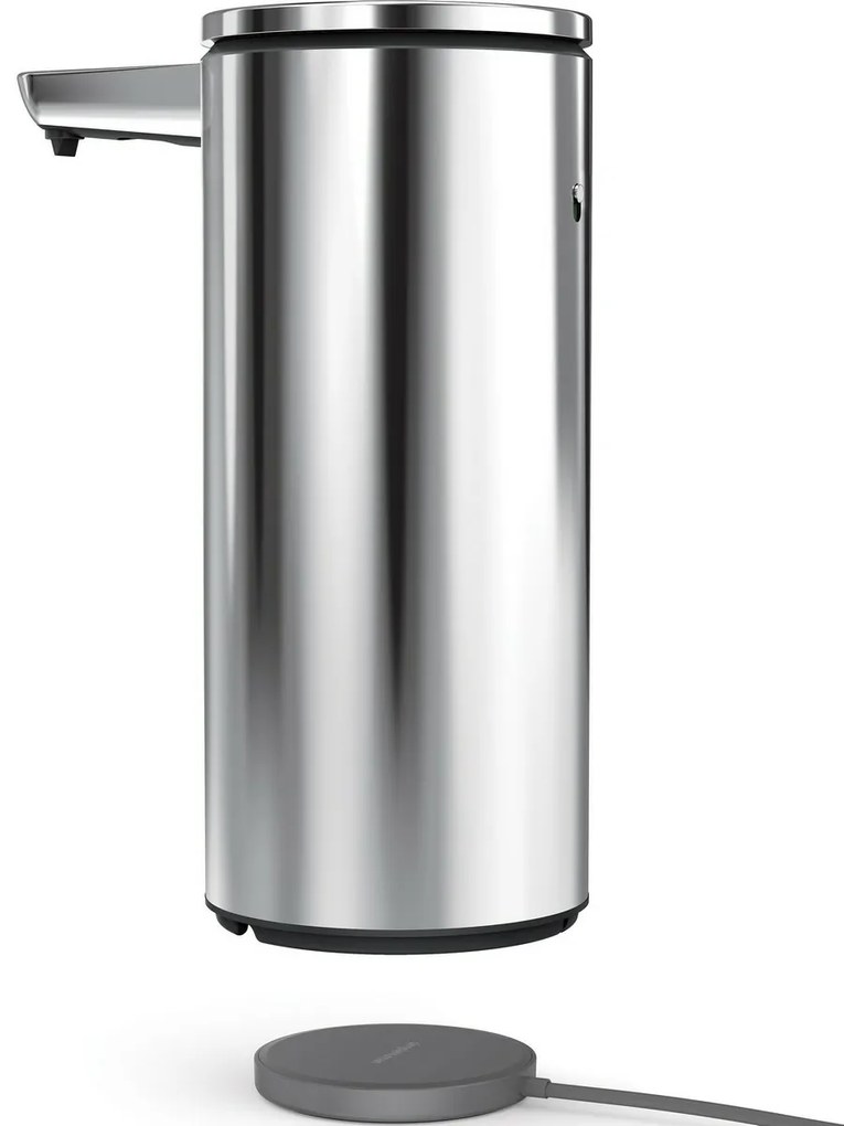 Simplehuman bezdotykový dávkovač s držiakom našpongiu 414 ml, leštená nehrdzavejúca oceľ