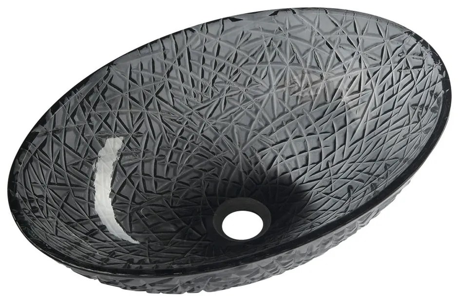 Čierne sklenené umývadlo 50x36 cm Purus – Sapho