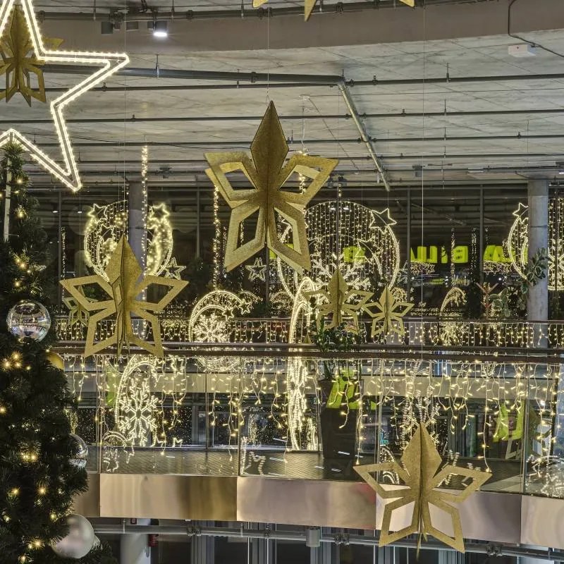 DECOLED Zlatá hviezda, 3D, 80 cm