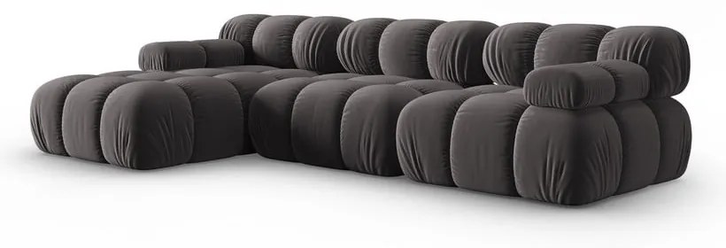 Tmavosivá zamatová pohovka 285 cm Bellis – Micadoni Home