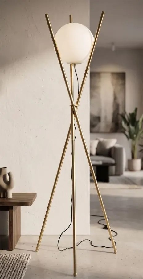 Stojacia lampa Glamy 155 cm biela/zlatá