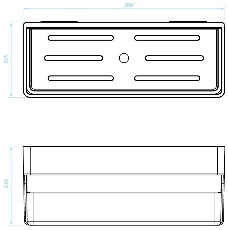 Kuchinox APO, nástenná polička 280x105x110 mm, biela matná, LAV-AKA_602T