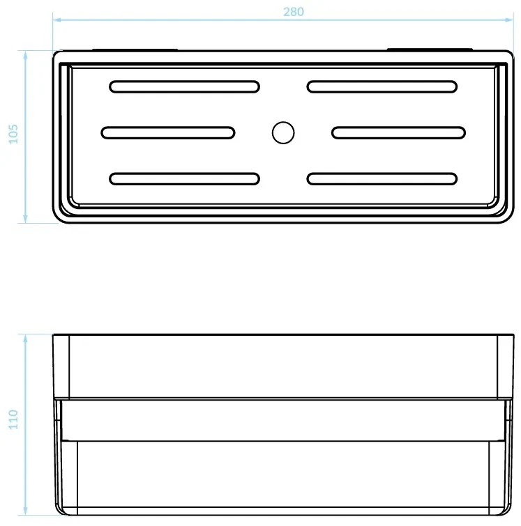 Kuchinox APO, nástenná polička 280x105x110 mm, biela matná, LAV-AKA_602T