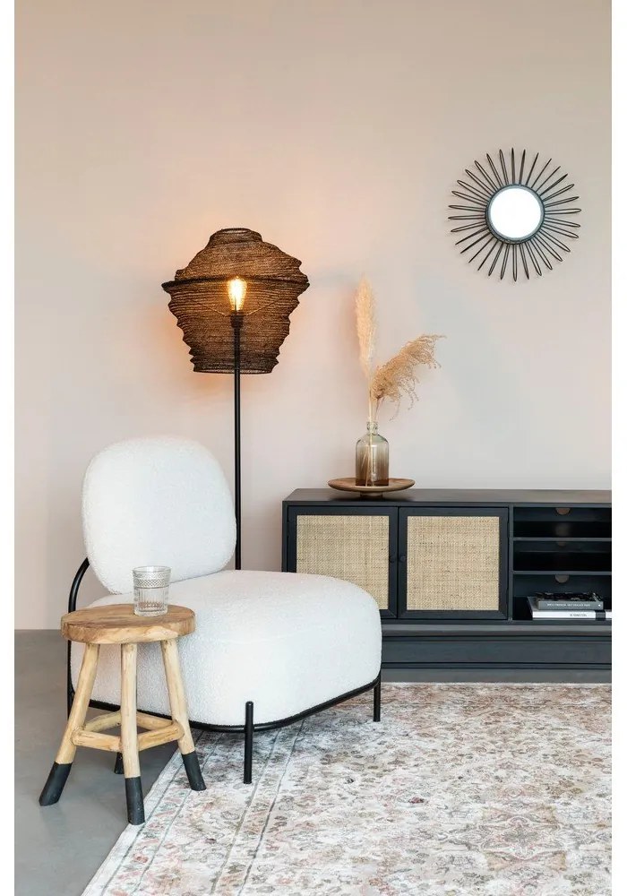 Čierny ratanový TV stolík 38x55 cm Guuji – White Label