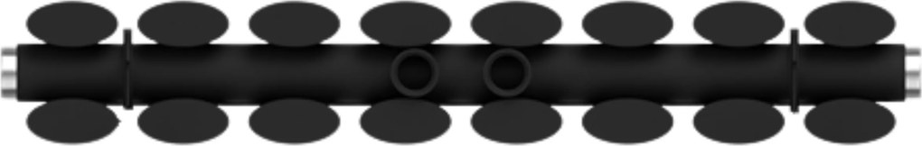 Invena Duo, vykurovacie teleso 1600x480, 1161W, pripojenie stredové alebo bočné, čierna matná, INV-UG-20-C16-A