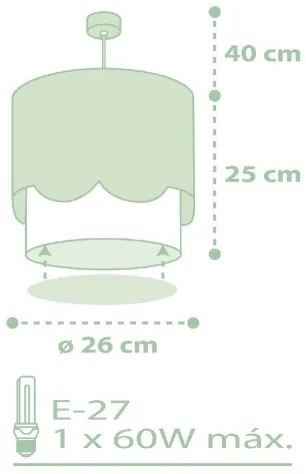 Dalber 61712H - Detský luster SWEET LOVE 1xE27/60W/230V zelená