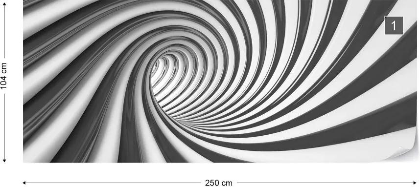 Fototapeta GLIX - 3D Swirl Tunnel  + lepidlo ZADARMO Vliesová tapeta  - 250x104 cm