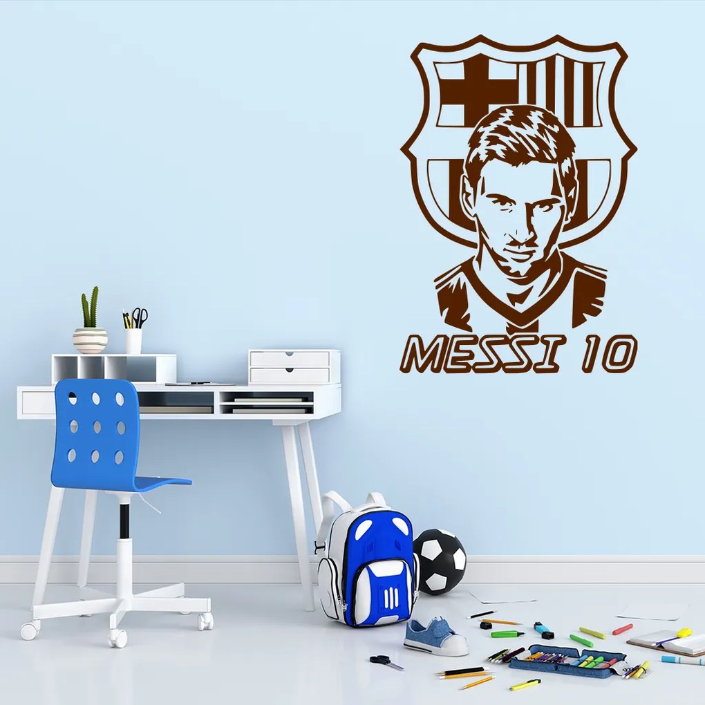 Veselá Stena Samolepka na stenu na stenu Lionel Messi 10 Farba: černá