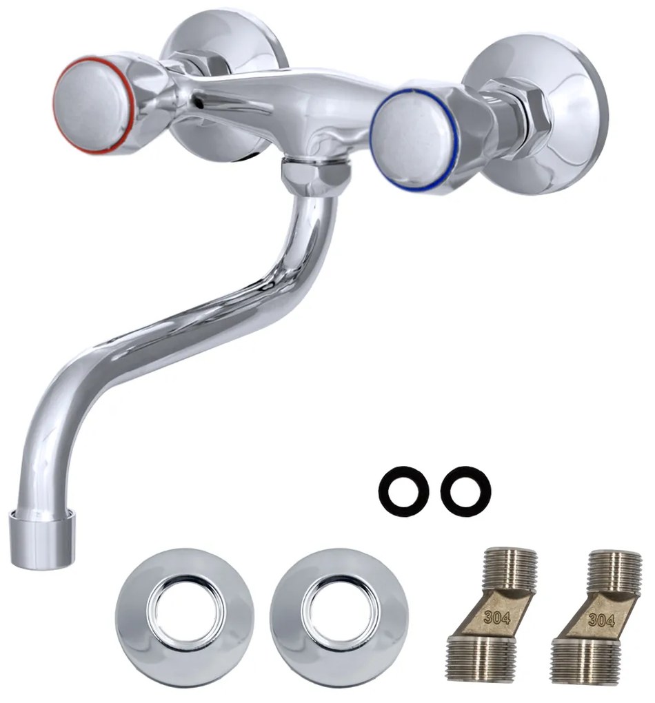 Gamma Clasic S, nástenná drezová batéria 150mm, chrómová, GMA-BCCS-S-CH