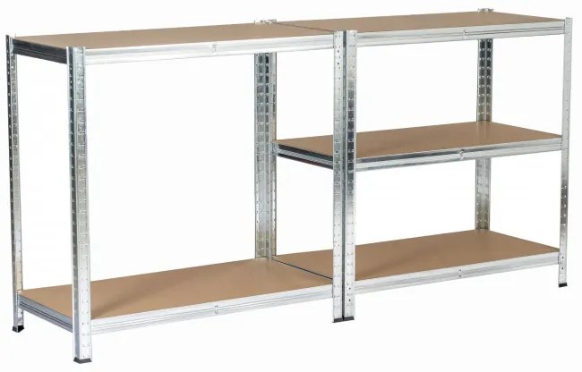 Kovový regál 90x40x180 cm strieborný