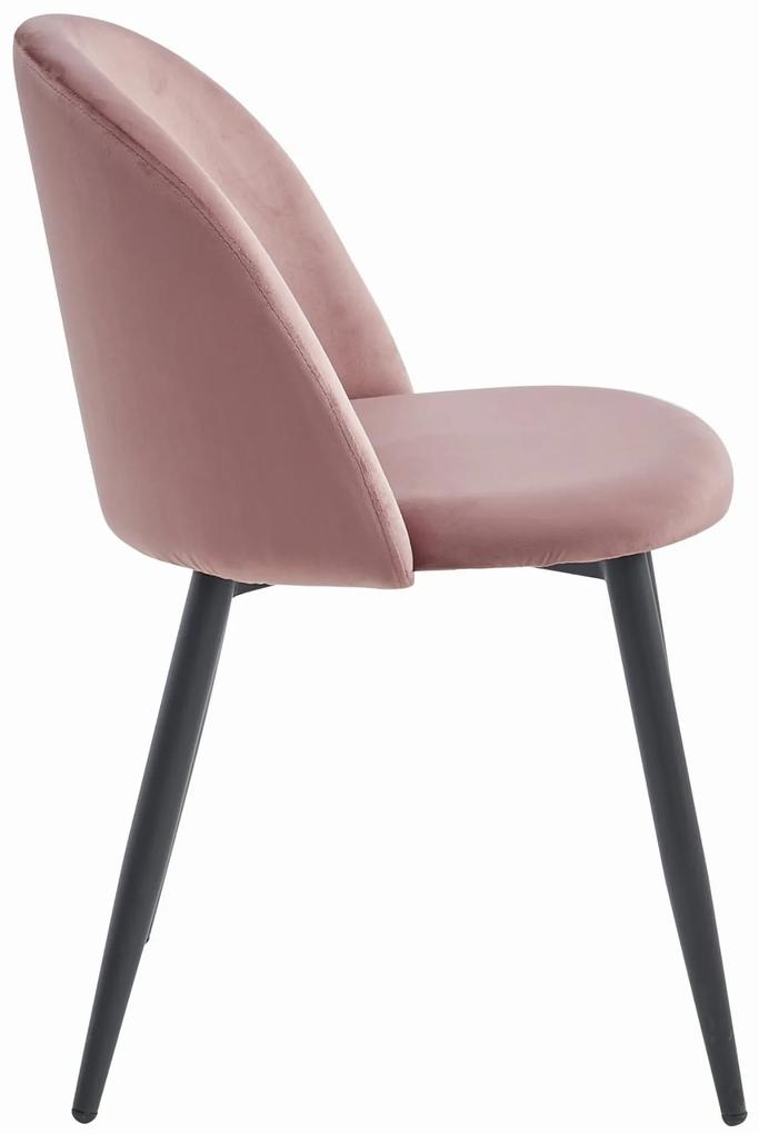 Ružová zamatová stolička BELLO