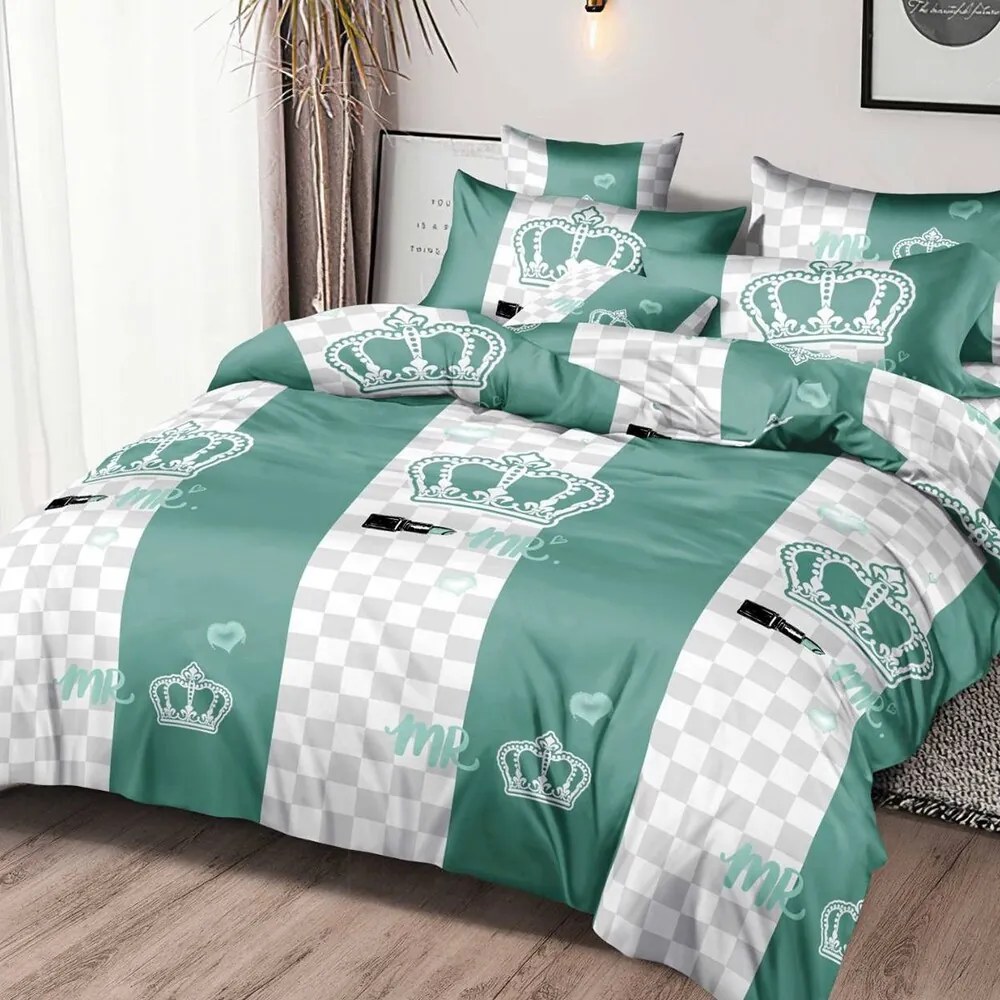 Obliečky CROWN GREEN 7-dielna sada 140x200 cm