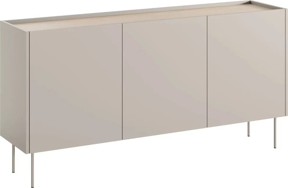 Komoda Desin 170 cm s kovovými nohami - kašmír / dub nagano