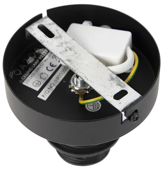 Moderné stropné svietidlo čierne so zlatom 47 cm Duo tienidlo - Combi