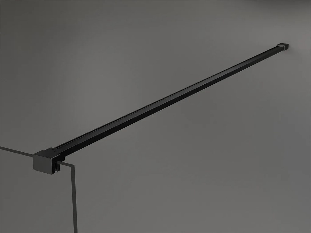 Mexen Kioto sprchová zástena 120x200 cm 8 mm, čierny profil, sklo čierny vzor 2, 800-120-101-70-78