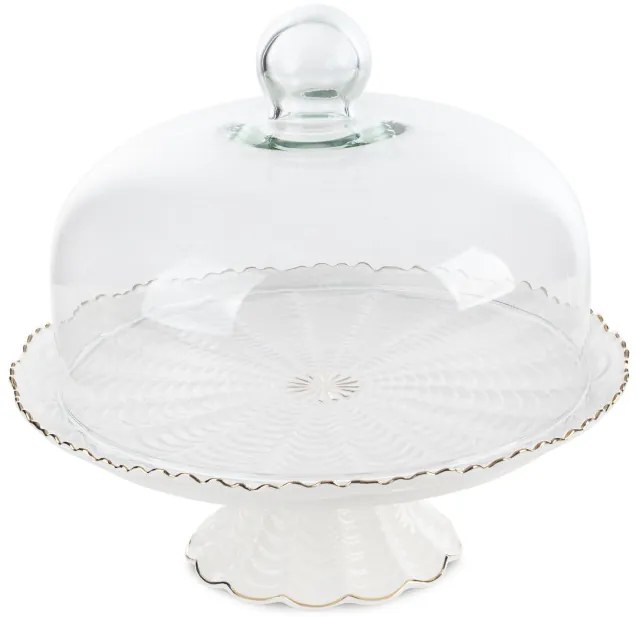 Servírovací podnos s vekom GAIA 08 krémový / zlatý